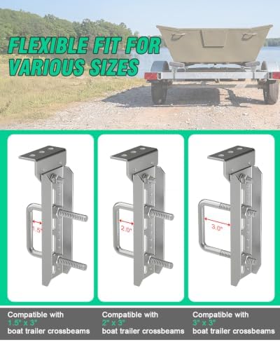 Heavy Duty Boat Trailer Bunk Brackets, 4 PCS 8" Galvanized Swivel Top Bu...