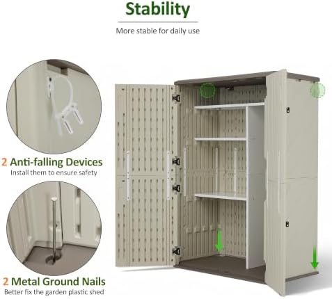 Macrout 50 Cu Ft Outdoor Storage Cabinet with Shelves, Waterproof ST5782