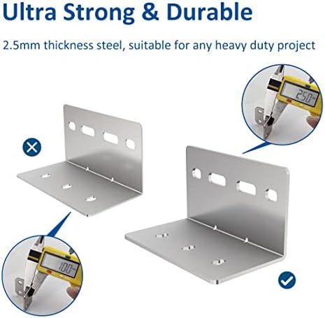 VADANIA 10pcs Heavy Duty L Bracket for #76 Series Drawer Slides, 90 Degree Ri...