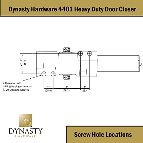 Dynasty 4401 Series Door Closer, Sprayed Aluminum, Spring 1-6, Hold Open