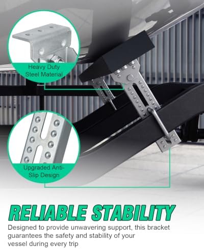 Heavy Duty Boat Trailer Bunk Brackets, 4 PCS 10" Galvanized Swivel Top B...