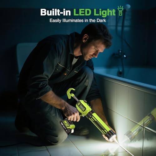 Taskstar Electric Caulking Gun with 2 x 2.0Ah Batteries, Upgraded Brushless