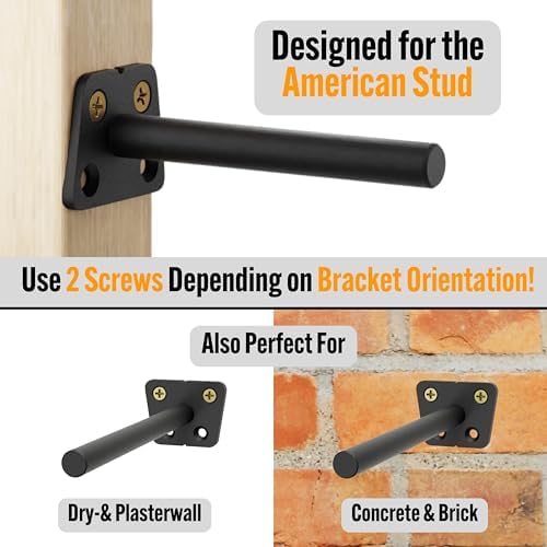 EVALD 8 Inch Floating Shelf Brackets, Hidden Shelf Brackets for Floating Shel...