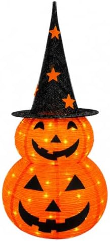 3FT Prelit Halloween Pumpkin Decoration, Pop Up Jack-o-Lantern