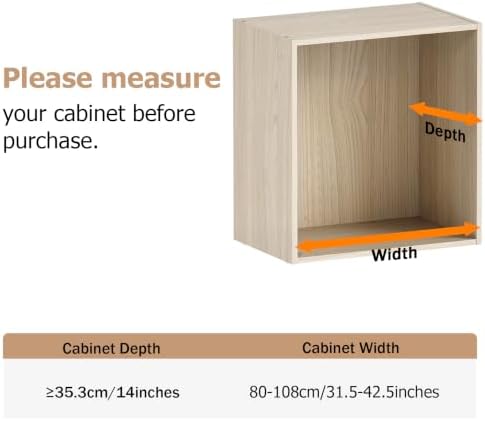Closet Shelf & Rod Expandable, Wall Mounted Easy Install Closet Organizer