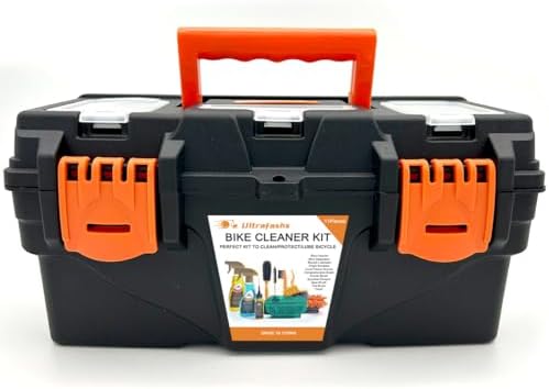 Bike Cleaning Kit, 13-Piece with Degreaser, Lube & Chain Scrubber