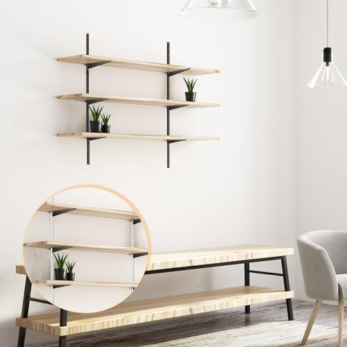 Yalikop 10 Pack Adjustable Shelf Brackets for Double Track System Closet Orga...