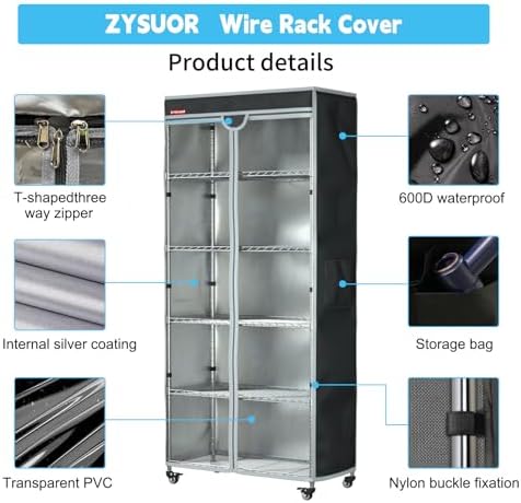 Shelf Cover for Storage Shelving Rack, Fits 36"x24"x72" Shelves