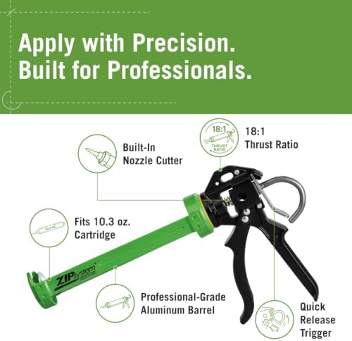 ZIP System Liquid Flash Cartridge Applicator, Caulk Gun, 10.3 oz Cartridge