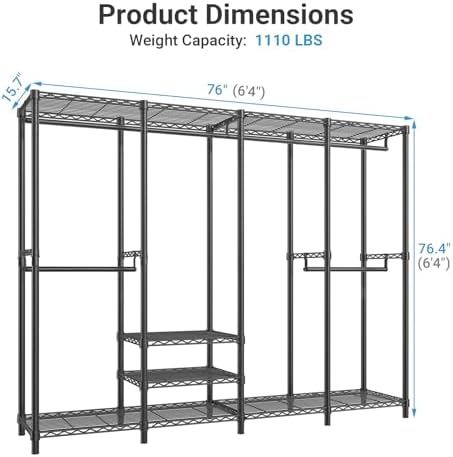 VIPEK V40 Heavy Duty Clothes Rack, Modular Closet System Clothing Rack