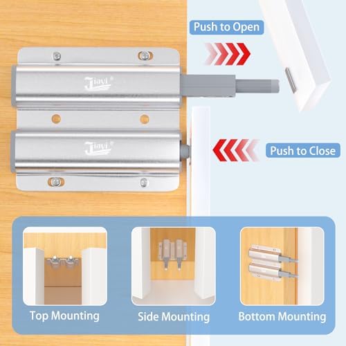 Jiayi Push Catch Metal Heavy Duty 4 Pack Double Push to Open Door Latch Touch...