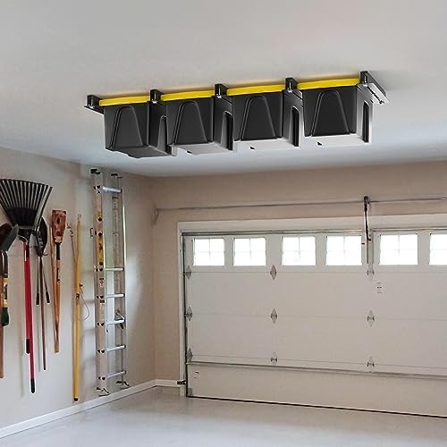 TORACK Garage Ceiling Bin Storage Rack(only fit 16" joist), Overhead Tot...