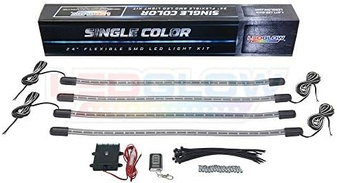 LEDGlow 4pc Blue LED Golf Cart Underbody Underglow Accent Neon Light Kit for ...