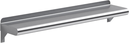 AmGood 6 in. x 30 in. Stainless Steel Wall Shelf with Backsplash - Holds 145 lbs - NSF 18-Gauge, Bullnose Edge | Narrow Spice Shelf Over Stove