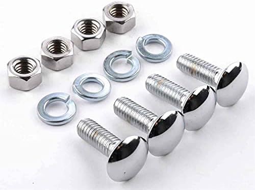 JEGS Chrome Bumper Bolt Kit | Made in USA | Includes Four Each 5/16 Carriage ...