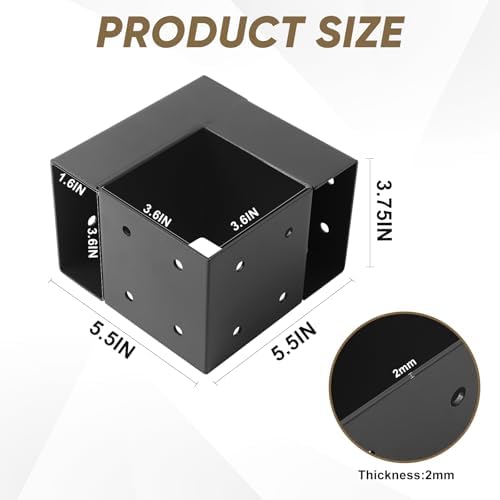 4 Pcs Heavy Duty Workbench Bracket Kit, Corner Braces for 4x4 & 2x4 Wood