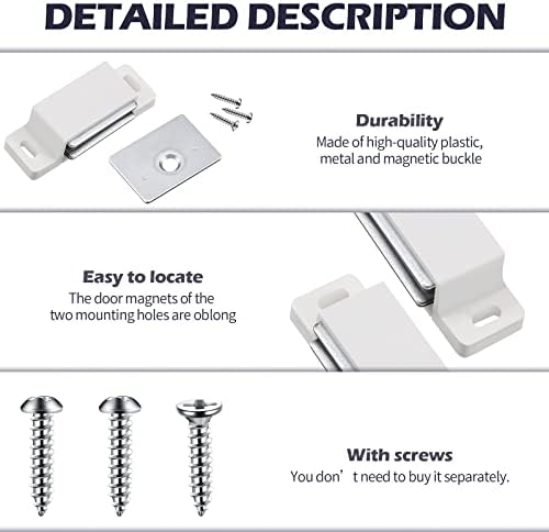Moxweyeni 24 Pack Cabinet Magnets Magnetic Door Catch 15lb, White
