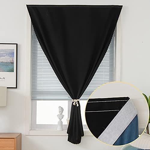 JILRON Adhesive Curtain 100% Blackout No-Drill Easy Install for Bedroom Blind...
