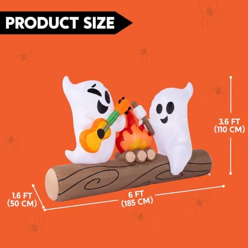Joiedomi 6ft Long Halloween Inflatable Ghost Outdoor Decoration, Cute Blow Up...