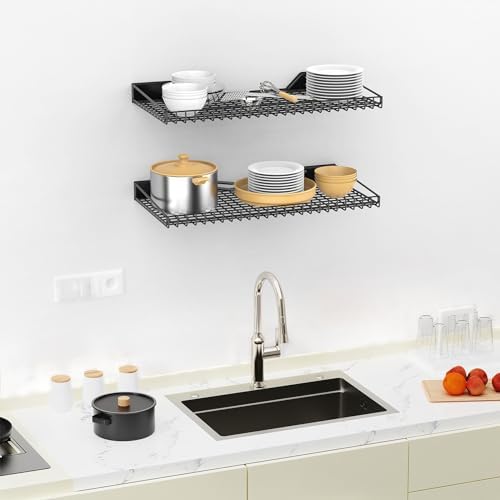 TORACK Wall-Mounted Storage Shelves, Mixed-Size Wall Floating Shelving