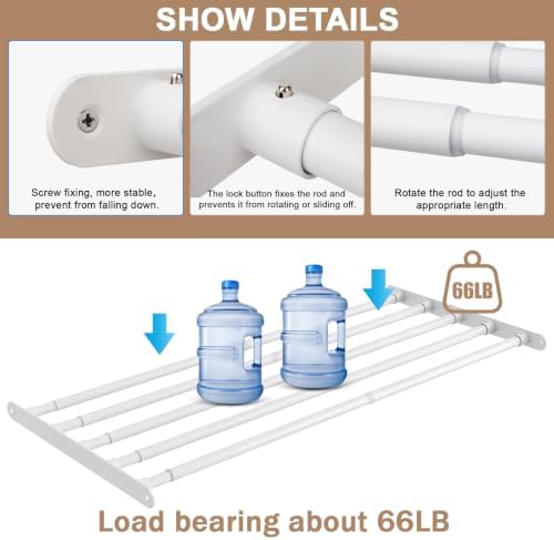 Closet Shelf & Rod Expandable, Wall Mounted Easy Install Closet Organizer