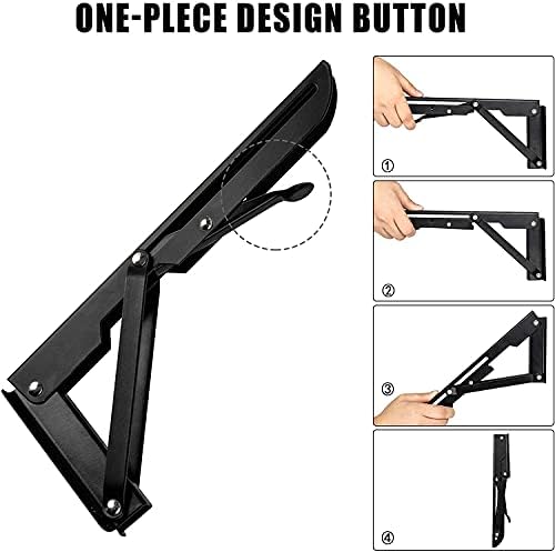 Folding Shelf Brackets - 20 Inch 4 Pcs Heavy Duty Metal Collapsible Shelf Bra...