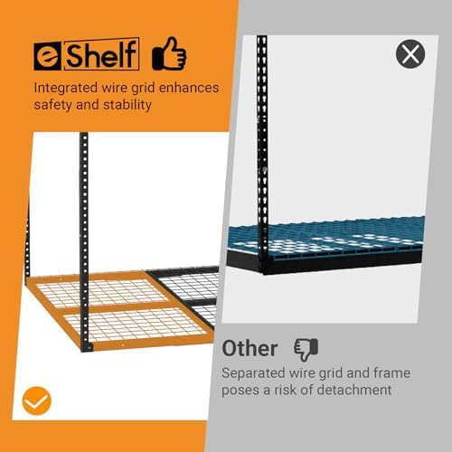 4x6ft Overhead Ceiling Garage Storage Rack, 450LBS Capacity, Black