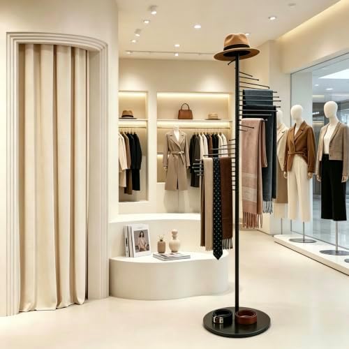 Freestanding Scarf Display Purse Tie Rack Shawl Stand Hijab Hanger