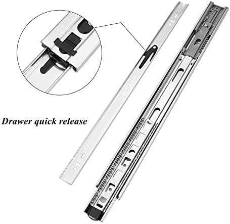 Gobrico 22 Inch Rear/Side Mount Drawer Slides, Ball Bearing Soft Close Drawer...