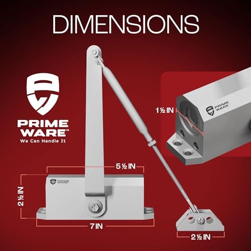 PrimeWare DC-300 Adjustable Automatic Door Closers for Home | Soft Close, No ...