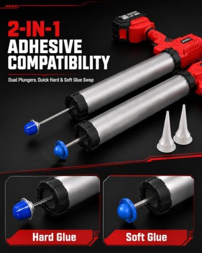 29 OZ Cordless Caulking Gun w/2 x 2.0Ah Batteries, Electric Caulk Gun