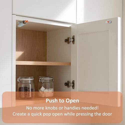10 Pack Gray Non-Magnetic Push to Open Door Latch for Cabinet