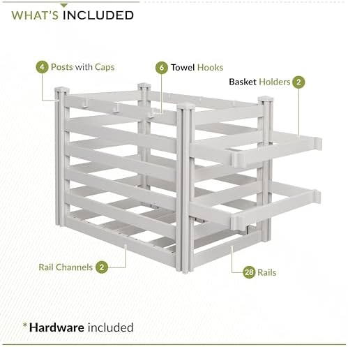 Zippity Freestanding Poolside Organizer, White Vinyl