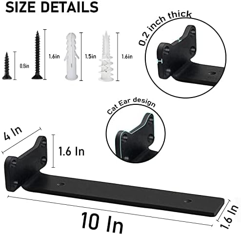 Floating Shelf Brackets Heavy Duty Industrial L Shelf Bracket - 5mm Thick Pre...