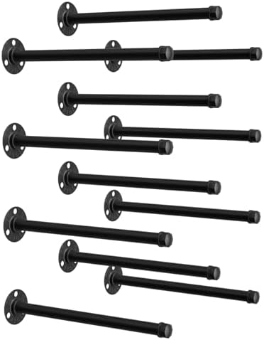 12 Pack Pipe Shelf Brackets Black 12 Inch Floating Shelving Bracket