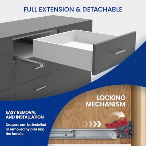 LONTAN 1 Pair Hidden Undermount Soft Close Drawer Slides 18 Inch