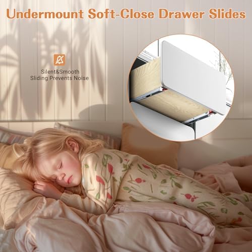 Probrico 2 Pairs 18 Inch Undermount Drawer Slides, Full Extension Concealed D...