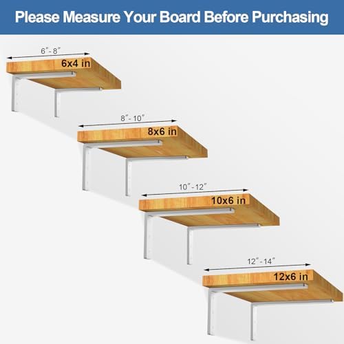 Heavy Duty Shelf Brackets, 6 Pack 12 Inch White L Metal Shelving Brackets, 5m...
