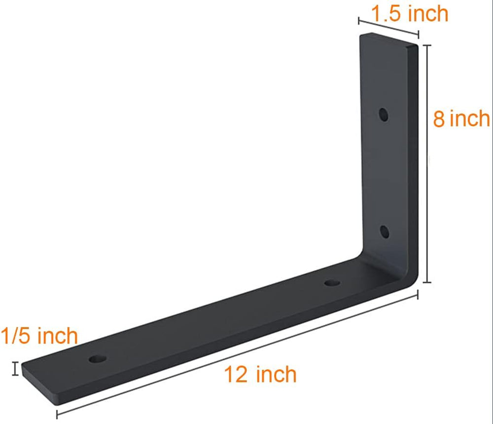 12 Inch Shelf Bracket Heavy Duty L Shelf Bracket 12 x 8 Inch Metal Shelf Brac...