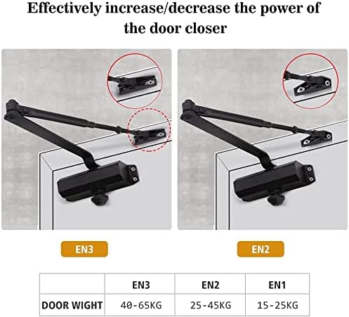 Marie Automatic Door Closer,Size 3 Adjustable Closing Speed Door Closer for 8...