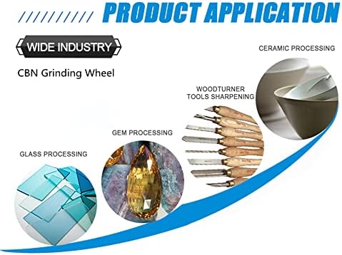 4 in 1 CBN Grinding Wheel 8 inch 320 Grit,1.25" Wide, 5/8" Bore