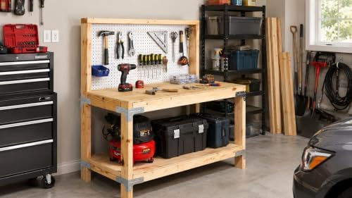 Workbench and Shelving Hardware Kit - Galvanized Steel Workbench Bracket Kit ...