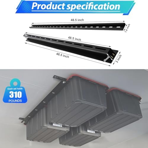Overhead Garage Storage Rack, Adjustable Ceiling Storage Rack