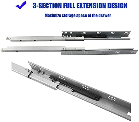 6 Pairs 21 Inch Undermount Soft Close Drawer Slides