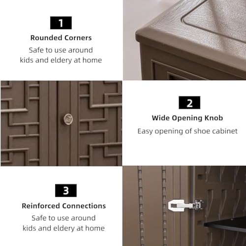 ZZM HDPE Outdoor Storage Shed, Outdoor Plastic Storage Cabinet, Horizontal Re...