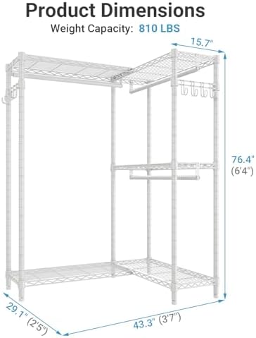 VIPEK L4 Corner Clothes Rack Heavy Duty Closet for Hanging Clothes