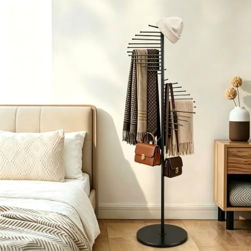 Freestanding Scarf Display Purse Tie Rack Shawl Stand Hijab Hanger