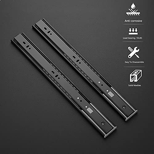 Ravinte Matte Black Soft Close Drawer Slides 16 Inch 2 Pairs 4 Pack