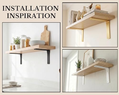 4 Pack Heavy Duty Shelf Brackets 16 Inch by Balin Designs – Decorative L Brac...
