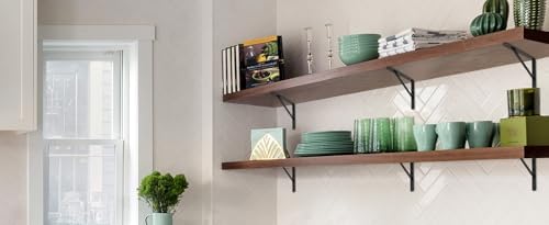 12 Pack L14 x H 10" Black Heavy Duty Shelf Brackets with Screws Metal Sh...